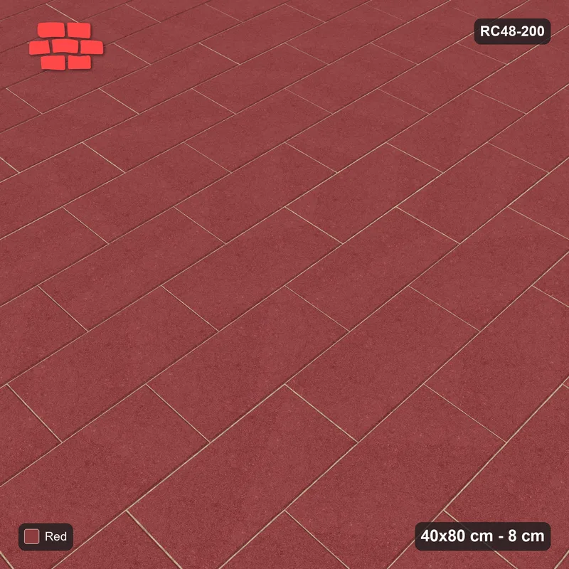 Interlock (Pasco) 40x80 cm · RC48-200 · Vertical Running Bond 1/2, Solid · Side view Interlock (Pasco) 40x80 cm · RC48-200 · Vertical Running Bond 1/2, Solid · Side view