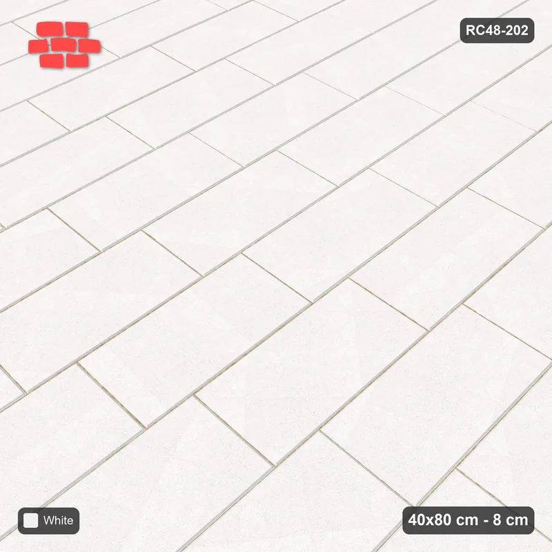 Interlock (Pasco) 40x80 cm · RC48-202 · Vertical Running Bond 1/4, Solid · Side view Interlock (Pasco) 40x80 cm · RC48-202 · Vertical Running Bond 1/4, Solid · Side view