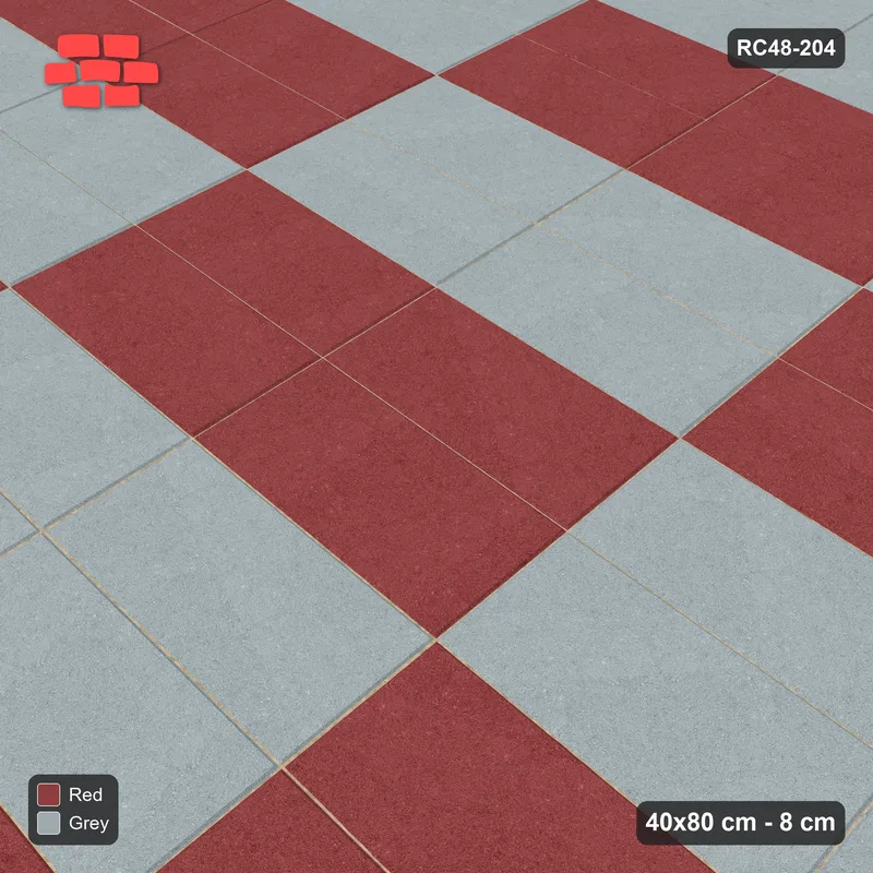 Interlock (Pasco) 40x80 cm · RC48-204 · Stack Bond, two-unit checker in Kerb 40F Frame · Side view Interlock (Pasco) 40x80 cm · RC48-204 · Stack Bond, two-unit checker in Kerb 40F Frame · Side view
