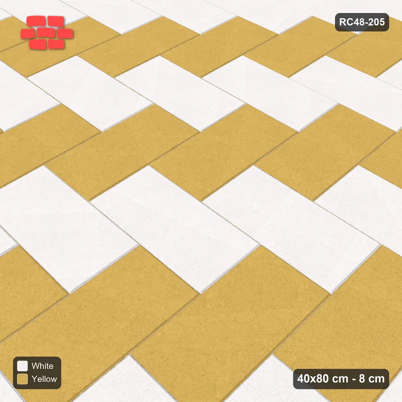 Interlock (Pasco) 40x80 cm · RC48-205 · Herringbone 90, two-tone legs in Kerb 40H Frame · Side view Interlock (Pasco) 40x80 cm · RC48-205 · Herringbone 90, two-tone legs in Kerb 40H Frame · Side view