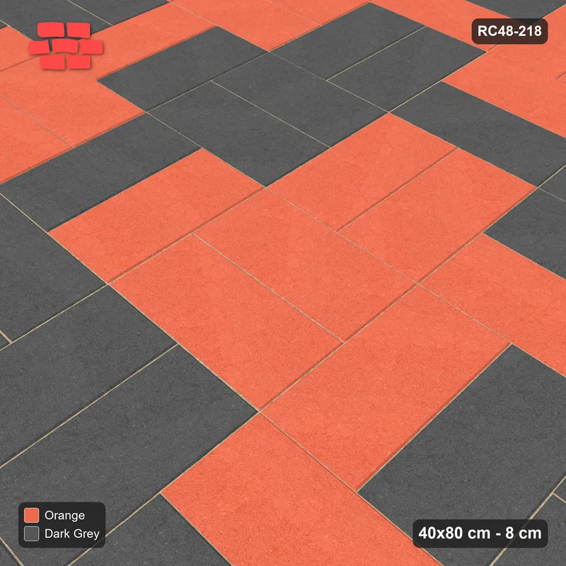 Interlock (Pasco) 40x80 cm · RC48-218 · Basketweave, square medallion rings in Kerb 30F Frame · Side view Interlock (Pasco) 40x80 cm · RC48-218 · Basketweave, square medallion rings in Kerb 30F Frame · Side view