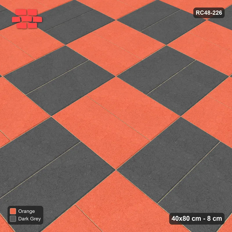 Interlock (Pasco) 40x80 cm · RC48-226 · Basketweave, checker in Kerb 30H_20 Frame · Side view Interlock (Pasco) 40x80 cm · RC48-226 · Basketweave, checker in Kerb 30H_20 Frame · Side view