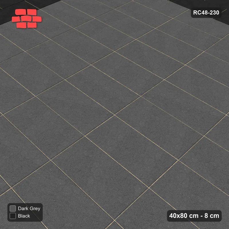 Interlock (Pasco) 40x80 cm · RC48-230 · Stretcher Border (2 courses), Stack Field, Night Sky · Side view Interlock (Pasco) 40x80 cm · RC48-230 · Stretcher Border (2 courses), Stack Field, Night Sky · Side view