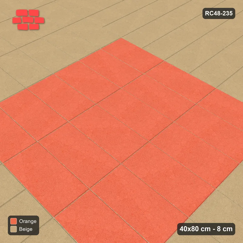Interlock (Pasco) 40x80 cm · RC48-235 · Soldier Border (3 courses), Stack Field, Clay Court · Side view Interlock (Pasco) 40x80 cm · RC48-235 · Soldier Border (3 courses), Stack Field, Clay Court · Side view