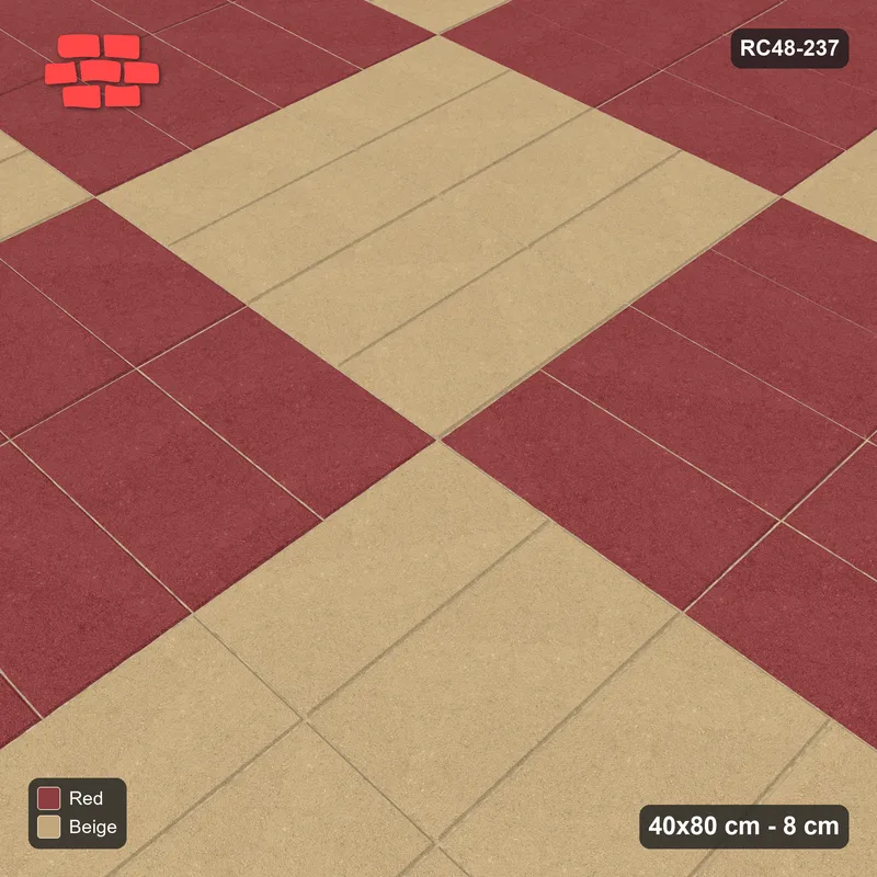 Interlock (Pasco) 40x80 cm · RC48-237 · Woven Panel Checkerboard 160 cm, stack + stack vertical, Terracotta · Side view Interlock (Pasco) 40x80 cm · RC48-237 · Woven Panel Checkerboard 160 cm, stack + stack vertical, Terracotta · Side view
