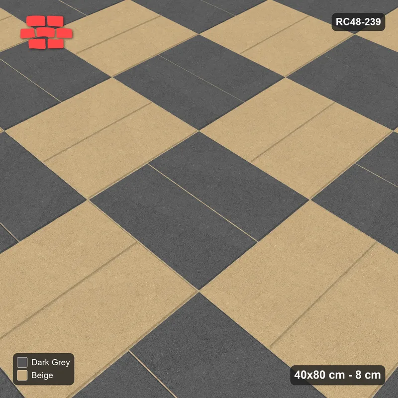 Interlock (Pasco) 40x80 cm · RC48-239 · Woven Panel Checkerboard 80 cm, stack + stack vertical, Stone & Earth · Side view Interlock (Pasco) 40x80 cm · RC48-239 · Woven Panel Checkerboard 80 cm, stack + stack vertical, Stone & Earth · Side view