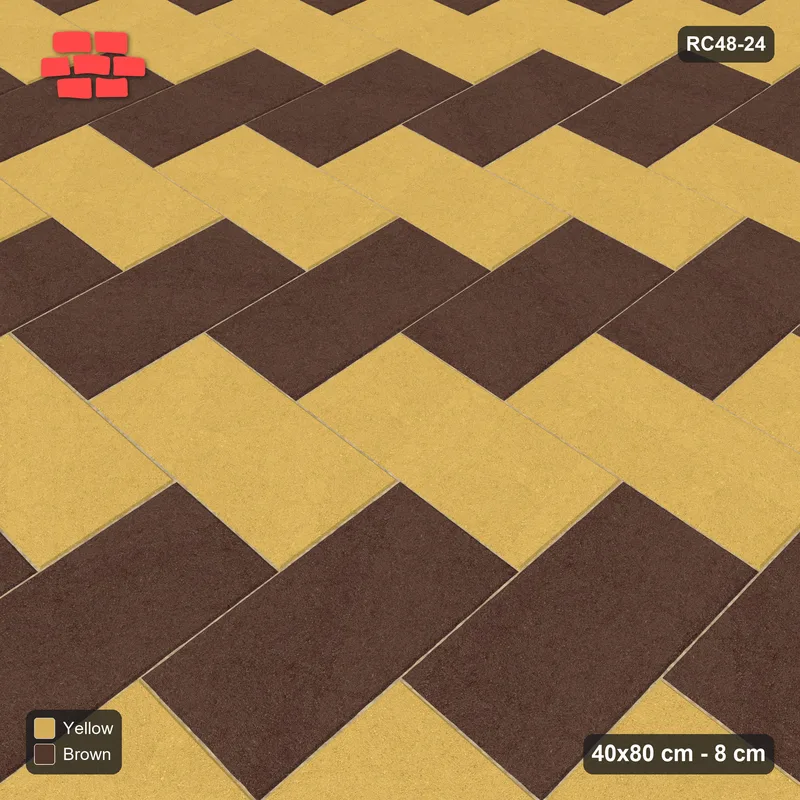 Interlock (Pasco) 40x80 cm · RC48-24 · Golden Herringbone 90 · Side view Interlock (Pasco) 40x80 cm · RC48-24 · Golden Herringbone 90 · Side view
