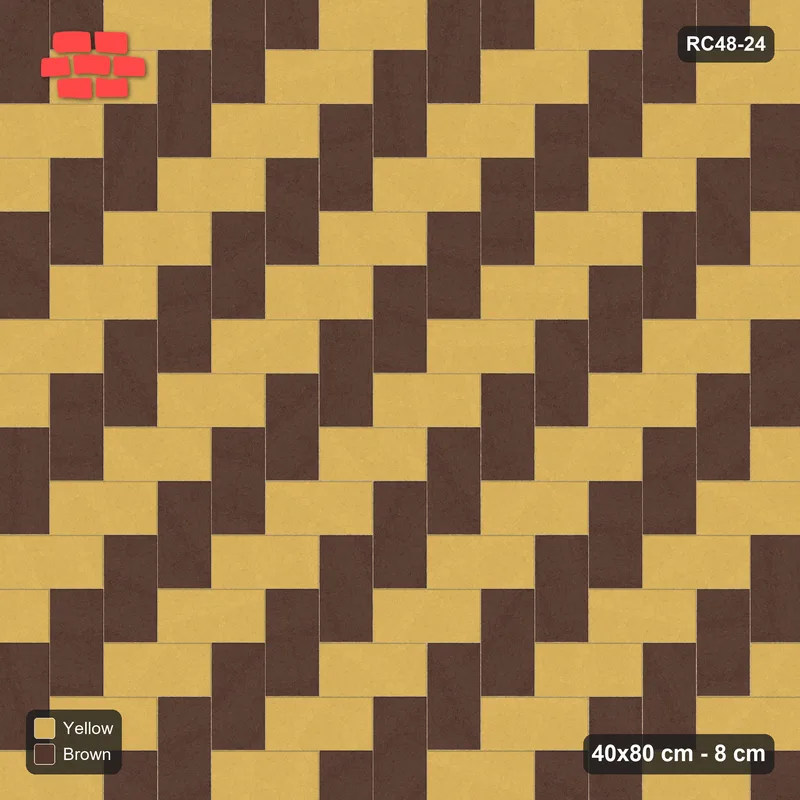 Interlock (Pasco) 40x80 cm · RC48-24 · Golden Herringbone 90 · Top view Interlock (Pasco) 40x80 cm · RC48-24 · Golden Herringbone 90 · Top view