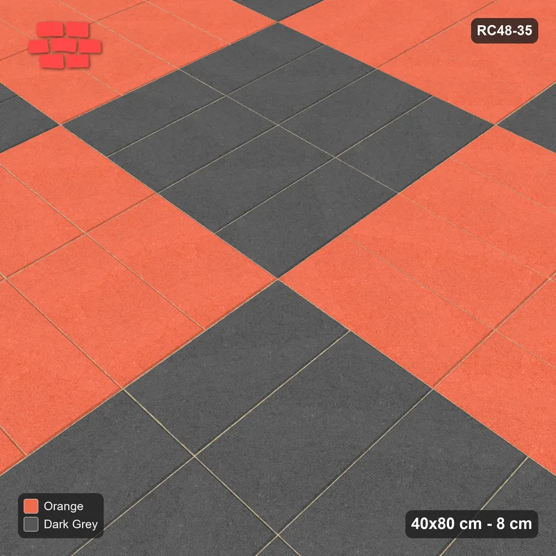 Interlock (Pasco) 40x80 cm · RC48-35 · Woven Panel Checkerboard · Side view Interlock (Pasco) 40x80 cm · RC48-35 · Woven Panel Checkerboard · Side view