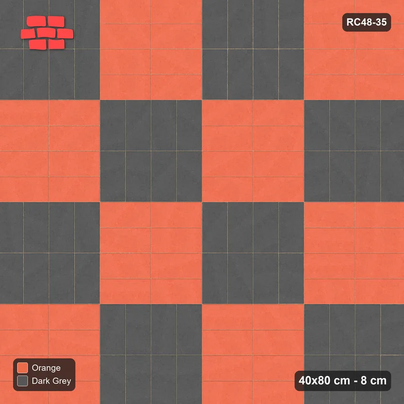Interlock (Pasco) 40x80 cm · RC48-35 · Woven Panel Checkerboard · Top view Interlock (Pasco) 40x80 cm · RC48-35 · Woven Panel Checkerboard · Top view