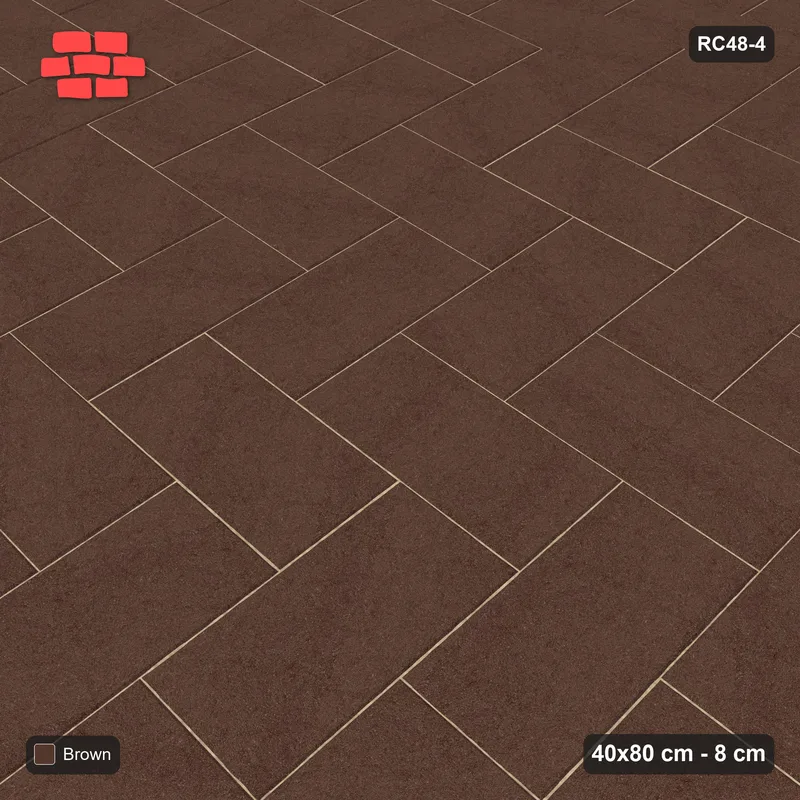 Interlock (Pasco) 40x80 cm · RC48-4 · Herringbone 90 · Side view Interlock (Pasco) 40x80 cm · RC48-4 · Herringbone 90 · Side view