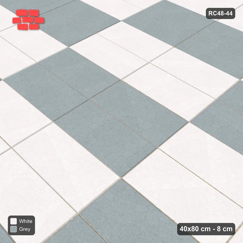 Interlock (Pasco) 40x80 cm · RC48-44 · Stack Bond in Low Kerb Frame · Side view Interlock (Pasco) 40x80 cm · RC48-44 · Stack Bond in Low Kerb Frame · Side view