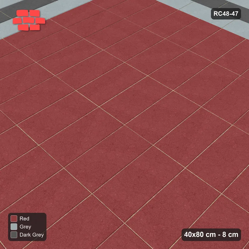 Interlock (Pasco) 40x80 cm · RC48-47 · Triple Stretcher Border, Vertical Stack · Side view Interlock (Pasco) 40x80 cm · RC48-47 · Triple Stretcher Border, Vertical Stack · Side view
