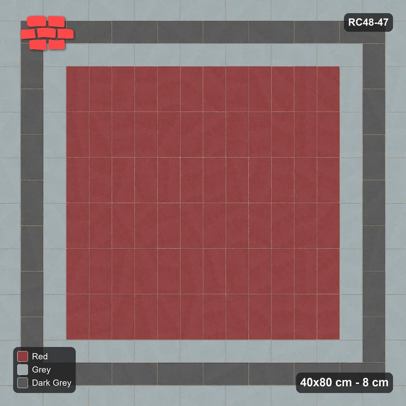 Interlock (Pasco) 40x80 cm · RC48-47 · Triple Stretcher Border, Vertical Stack · Top view Interlock (Pasco) 40x80 cm · RC48-47 · Triple Stretcher Border, Vertical Stack · Top view