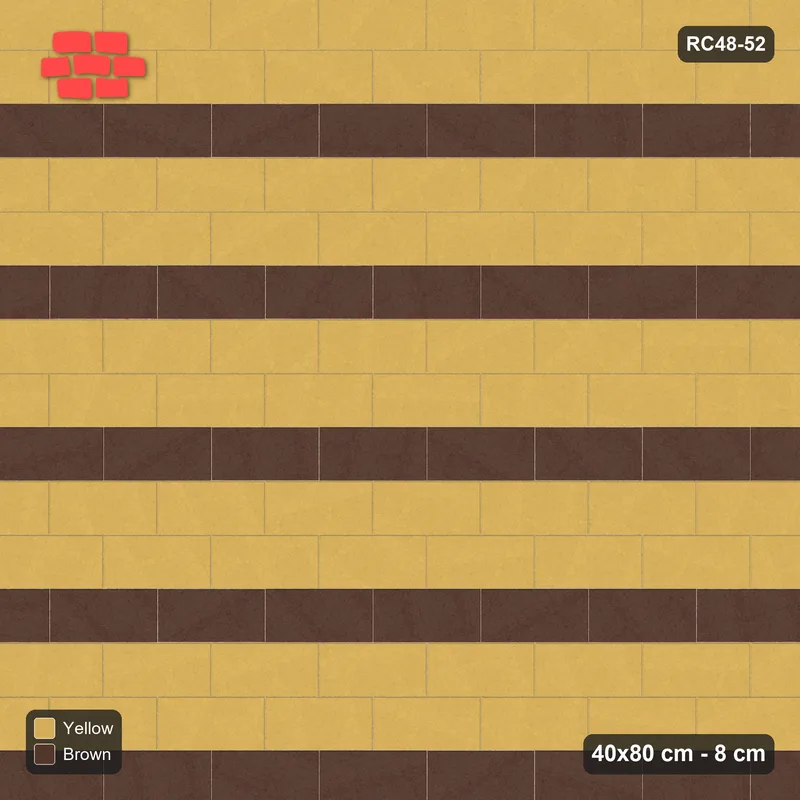 Interlock (Pasco) 40x80 cm · RC48-52 · Running Bond 1/2, every 3rd course accent · Top view Interlock (Pasco) 40x80 cm · RC48-52 · Running Bond 1/2, every 3rd course accent · Top view