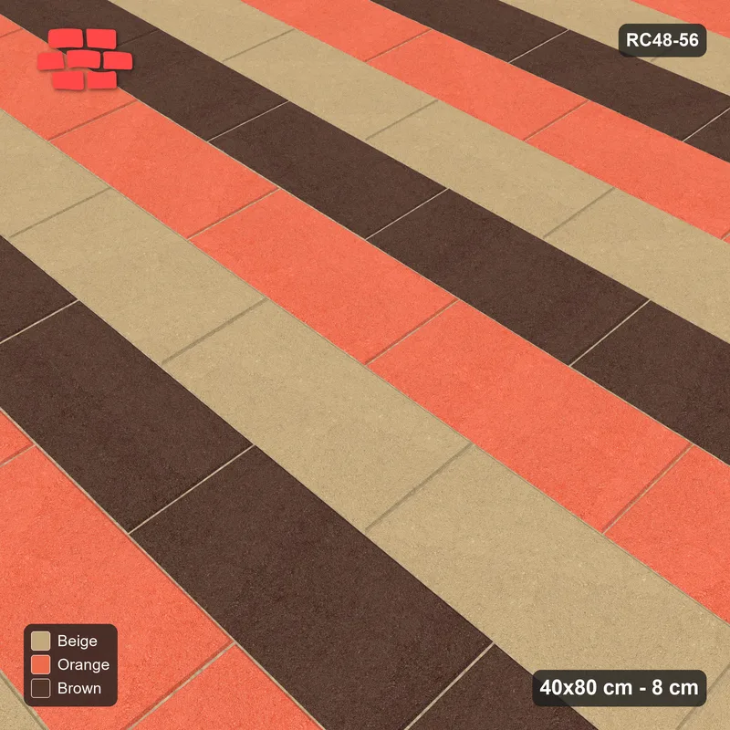 Interlock (Pasco) 40x80 cm · RC48-56 · Running Bond 1/2, three-tone courses · Side view Interlock (Pasco) 40x80 cm · RC48-56 · Running Bond 1/2, three-tone courses · Side view