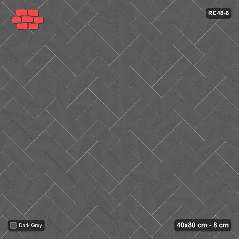 Interlock (Pasco) 40x80 cm · RC48-6 · Herringbone 45 · Top view Interlock (Pasco) 40x80 cm · RC48-6 · Herringbone 45 · Top view