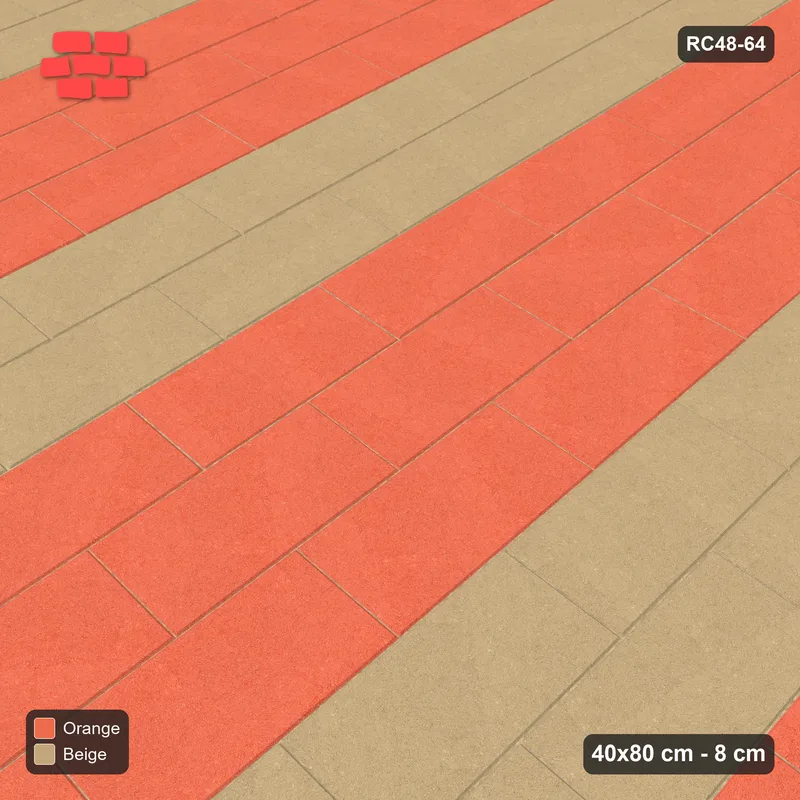 Interlock (Pasco) 40x80 cm · RC48-64 · Vertical Running Bond 1/2, double course accent every 5th · Side view Interlock (Pasco) 40x80 cm · RC48-64 · Vertical Running Bond 1/2, double course accent every 5th · Side view