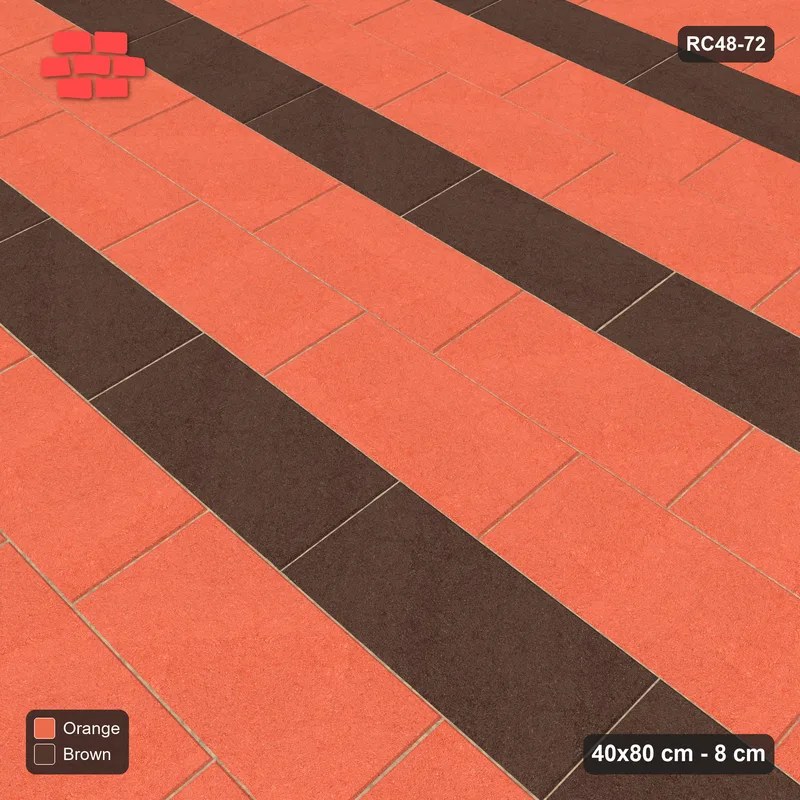 Interlock (Pasco) 40x80 cm · RC48-72 · Running Bond 1/3, every 3rd course accent · Side view Interlock (Pasco) 40x80 cm · RC48-72 · Running Bond 1/3, every 3rd course accent · Side view