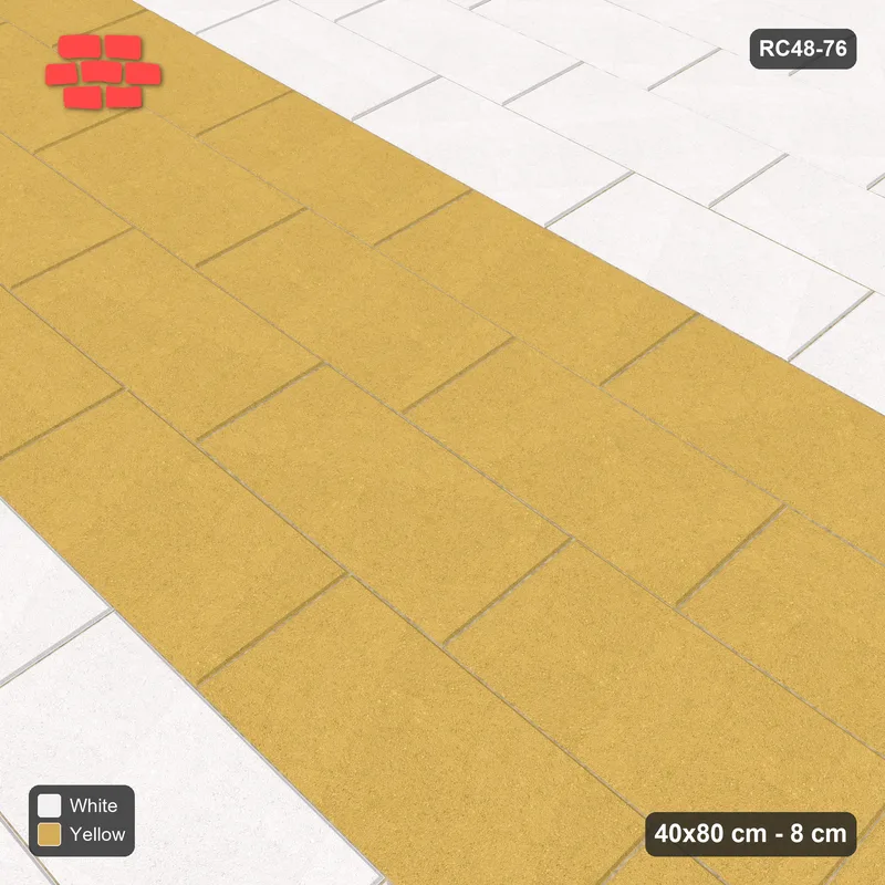Interlock (Pasco) 40x80 cm · RC48-76 · Running Bond 1/3, central feature band · Side view Interlock (Pasco) 40x80 cm · RC48-76 · Running Bond 1/3, central feature band · Side view