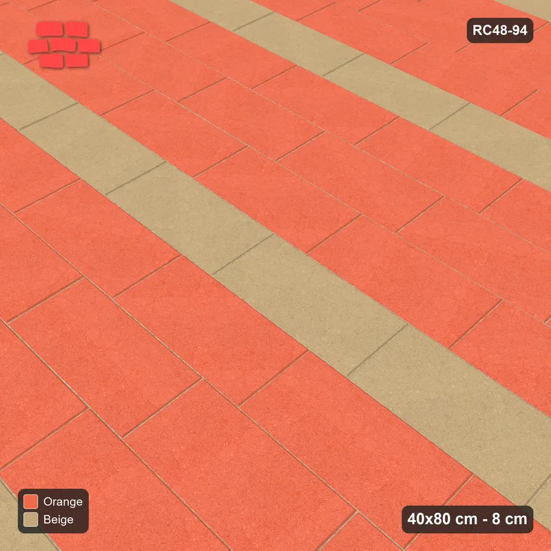 Interlock (Pasco) 40x80 cm · RC48-94 · Running Bond 1/4, every 4th course accent · Side view Interlock (Pasco) 40x80 cm · RC48-94 · Running Bond 1/4, every 4th course accent · Side view