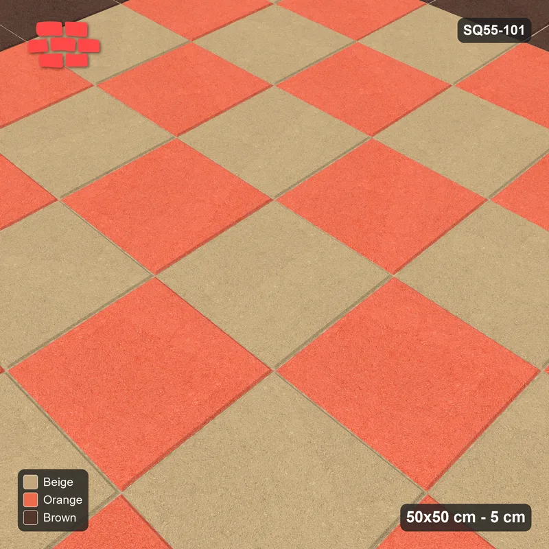 Interlock (Pasco) 50x50 cm · SQ55-101 · Stack Bond - Chess Board with Border · Side view Interlock (Pasco) 50x50 cm · SQ55-101 · Stack Bond - Chess Board with Border · Side view