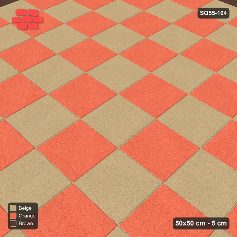 Interlock (Pasco) 50x50 cm · SQ55-104 · Stack Bond - Chess Board with Border - Kerb Frame · Side view Interlock (Pasco) 50x50 cm · SQ55-104 · Stack Bond - Chess Board with Border - Kerb Frame · Side view