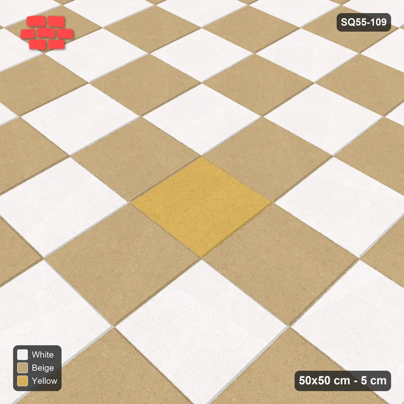 Interlock (Pasco) 50x50 cm · SQ55-109 · Stack Bond - Chess Board with Centre Medallion · Side view Interlock (Pasco) 50x50 cm · SQ55-109 · Stack Bond - Chess Board with Centre Medallion · Side view