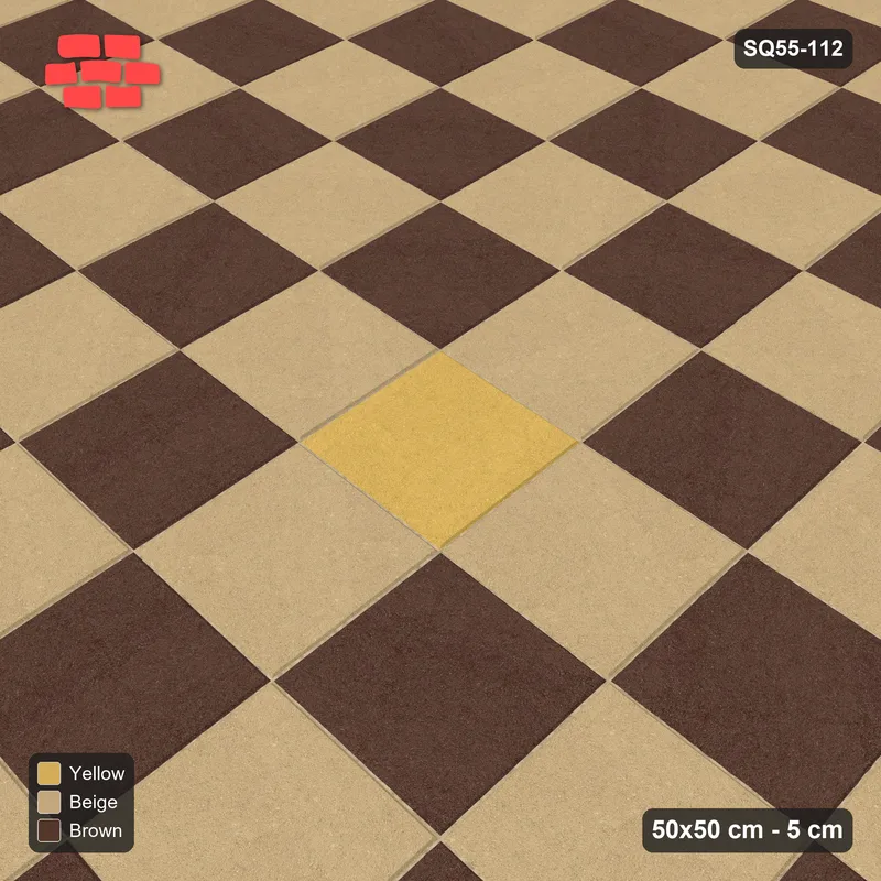 Interlock (Pasco) 50x50 cm · SQ55-112 · Stack Bond - Chess Board with Centre Medallion - Kerb Frame · Side view Interlock (Pasco) 50x50 cm · SQ55-112 · Stack Bond - Chess Board with Centre Medallion - Kerb Frame · Side view