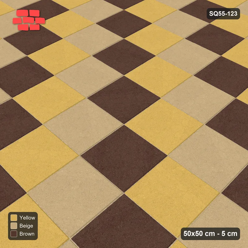 Interlock (Pasco) 50x50 cm · SQ55-123 · Stack Bond - Diagonal Tri-stripes · Side view Interlock (Pasco) 50x50 cm · SQ55-123 · Stack Bond - Diagonal Tri-stripes · Side view