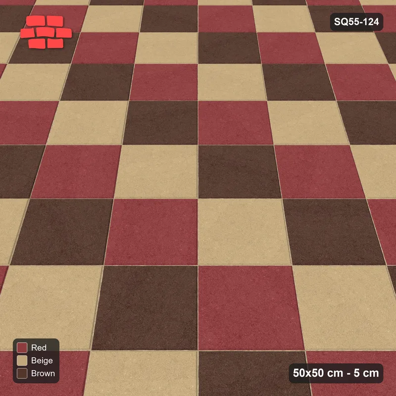 Interlock (Pasco) 50x50 cm · SQ55-124 · 45 Degree Stack - Tri-tone Diagonal Chess · Side view Interlock (Pasco) 50x50 cm · SQ55-124 · 45 Degree Stack - Tri-tone Diagonal Chess · Side view