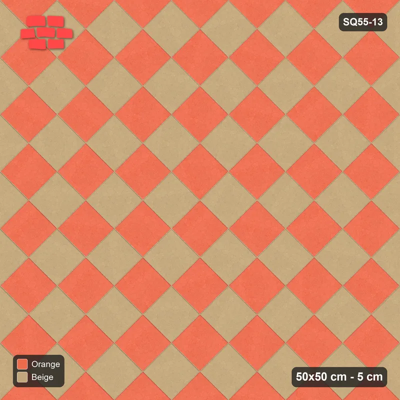 Interlock (Pasco) 50x50 cm · SQ55-13 · 45 Degree Stack - Diagonal checkerboard · Top view Interlock (Pasco) 50x50 cm · SQ55-13 · 45 Degree Stack - Diagonal checkerboard · Top view