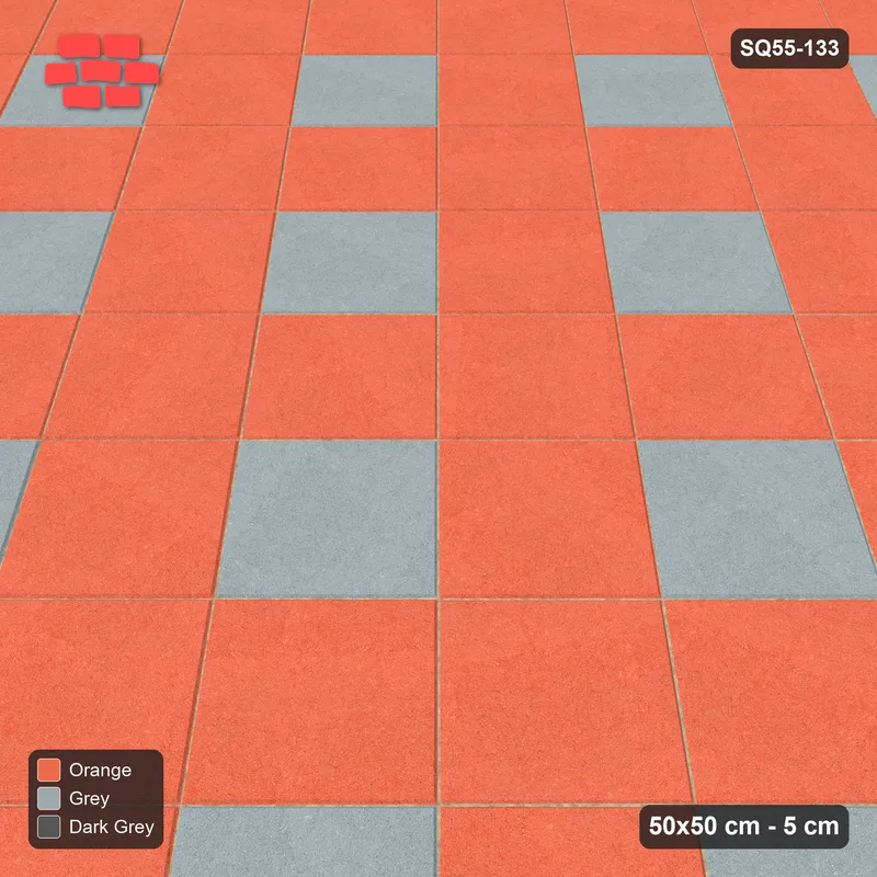 Interlock (Pasco) 50x50 cm · SQ55-133 · 45 Degree Stack - Sparse Accent Studs - Kerb Frame · Side view Interlock (Pasco) 50x50 cm · SQ55-133 · 45 Degree Stack - Sparse Accent Studs - Kerb Frame · Side view