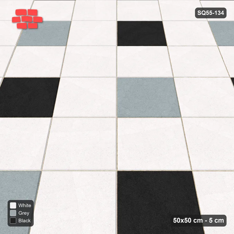 Interlock (Pasco) 50x50 cm · SQ55-134 · 45 Degree Stack - Sparse Accent Studs · Side view Interlock (Pasco) 50x50 cm · SQ55-134 · 45 Degree Stack - Sparse Accent Studs · Side view