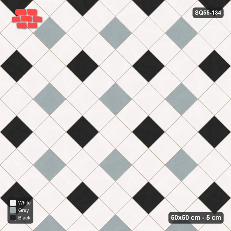 Interlock (Pasco) 50x50 cm · SQ55-134 · 45 Degree Stack - Sparse Accent Studs · Top view Interlock (Pasco) 50x50 cm · SQ55-134 · 45 Degree Stack - Sparse Accent Studs · Top view