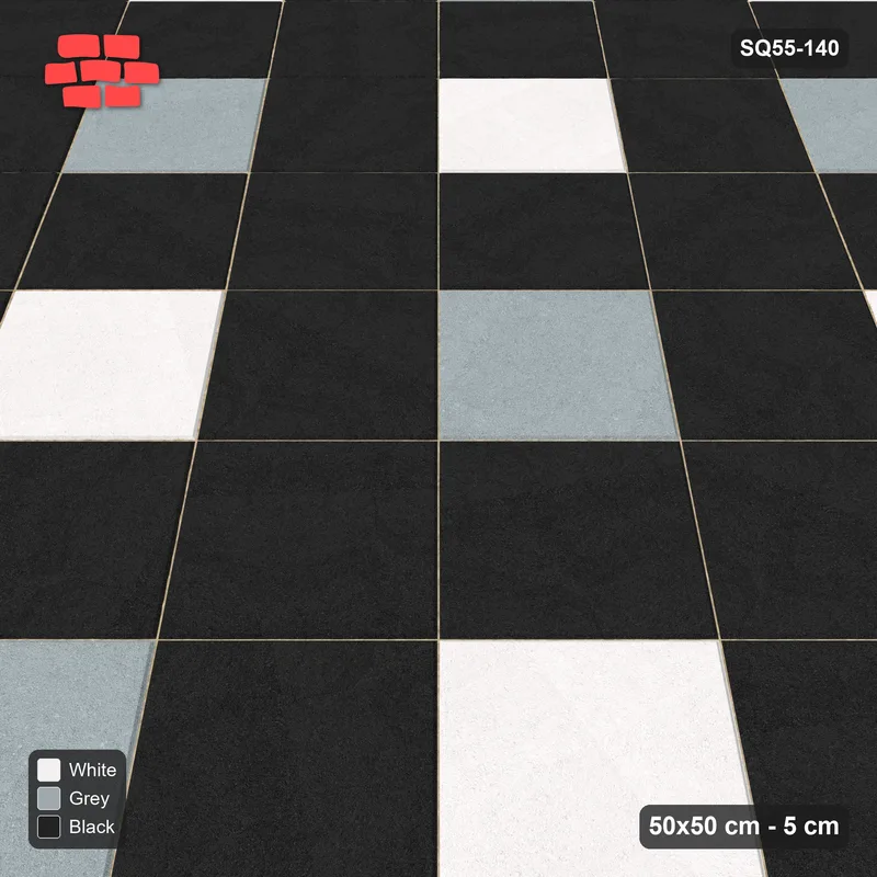 Interlock (Pasco) 50x50 cm · SQ55-140 · 45 Degree Stack - Sparse Accent Studs · Side view Interlock (Pasco) 50x50 cm · SQ55-140 · 45 Degree Stack - Sparse Accent Studs · Side view