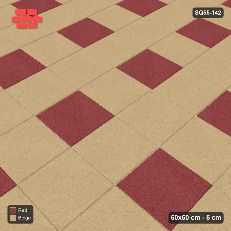 Interlock (Pasco) 50x50 cm · SQ55-142 · Stack Bond - Sparse Accent Studs - Kerb Frame · Side view Interlock (Pasco) 50x50 cm · SQ55-142 · Stack Bond - Sparse Accent Studs - Kerb Frame · Side view