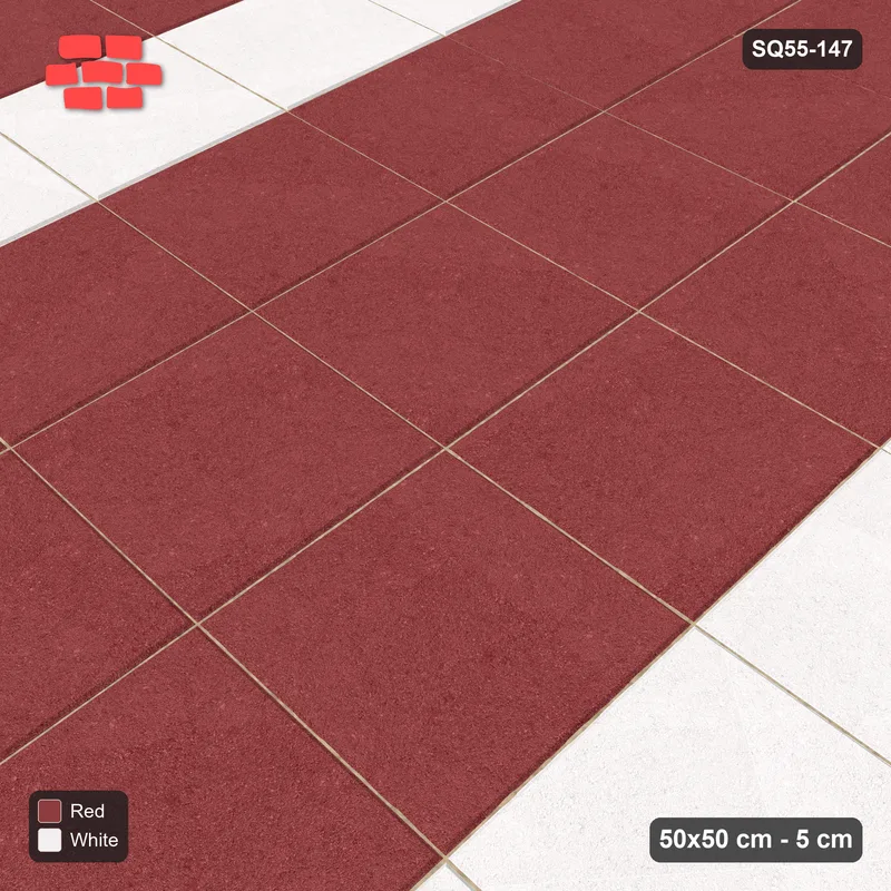 Interlock (Pasco) 50x50 cm · SQ55-147 · Stack Bond - Course Stripes · Side view Interlock (Pasco) 50x50 cm · SQ55-147 · Stack Bond - Course Stripes · Side view