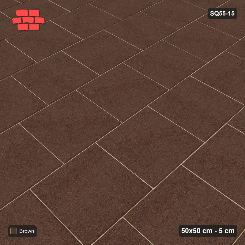 Interlock (Pasco) 50x50 cm · SQ55-15 · Vertical Running Bond 1/2 - Single colour - Kerb Frame · Side view Interlock (Pasco) 50x50 cm · SQ55-15 · Vertical Running Bond 1/2 - Single colour - Kerb Frame · Side view