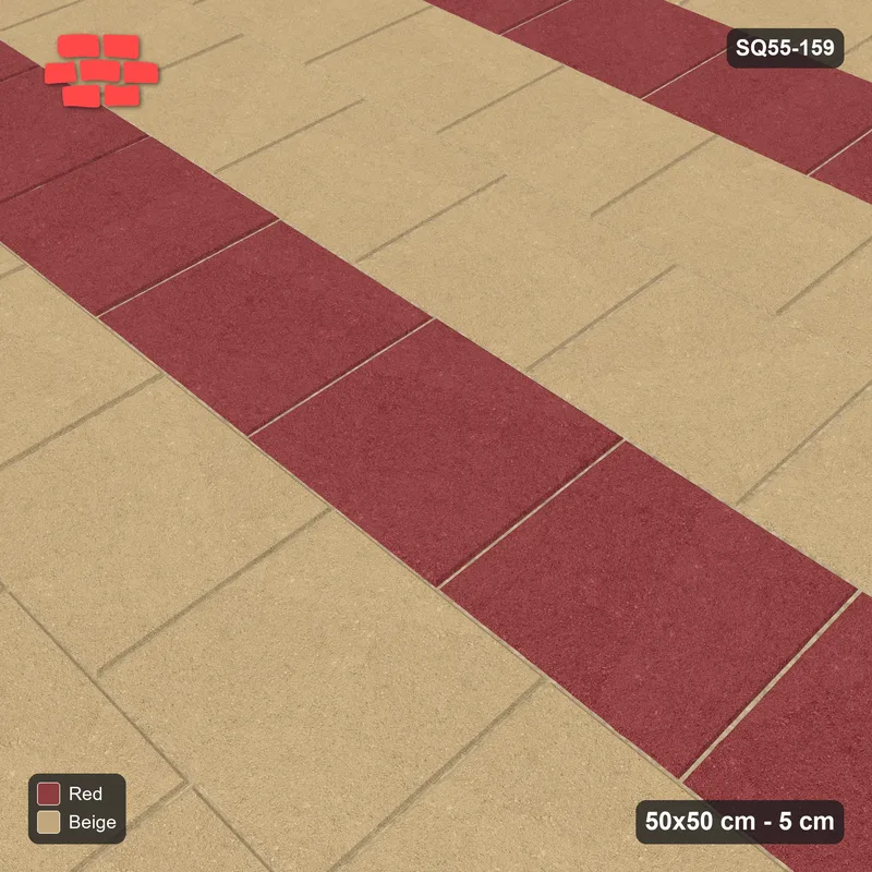 Interlock (Pasco) 50x50 cm · SQ55-159 · Running Bond 1/2 - Course Stripes · Side view Interlock (Pasco) 50x50 cm · SQ55-159 · Running Bond 1/2 - Course Stripes · Side view