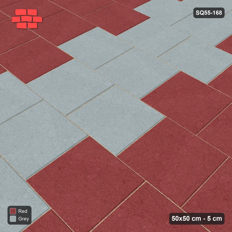 Interlock (Pasco) 50x50 cm · SQ55-168 · Running Bond 1/2 - Feature Band · Side view Interlock (Pasco) 50x50 cm · SQ55-168 · Running Bond 1/2 - Feature Band · Side view