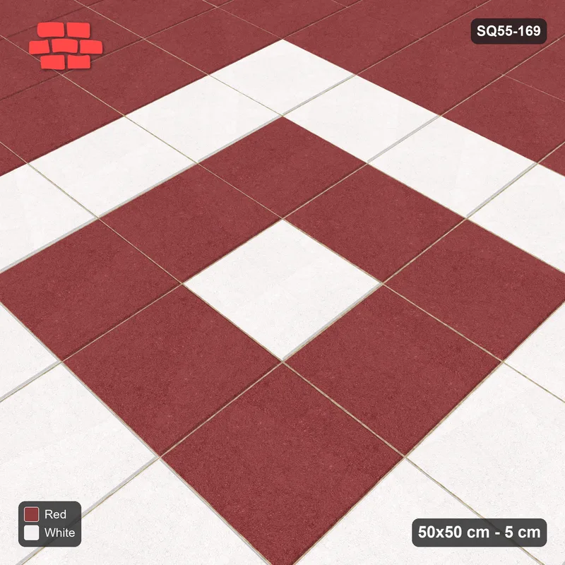 Interlock (Pasco) 50x50 cm · SQ55-169 · Stack Bond - Centre Medallion · Side view Interlock (Pasco) 50x50 cm · SQ55-169 · Stack Bond - Centre Medallion · Side view