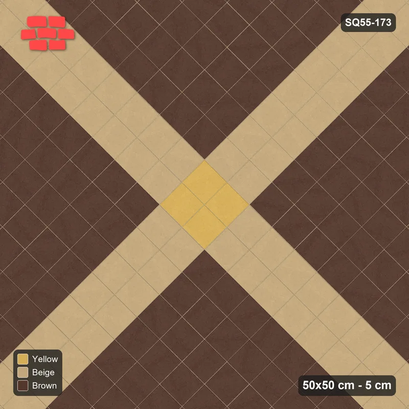 Interlock (Pasco) 50x50 cm · SQ55-173 · 45 Degree Stack - Cross and Centre Block · Top view Interlock (Pasco) 50x50 cm · SQ55-173 · 45 Degree Stack - Cross and Centre Block · Top view