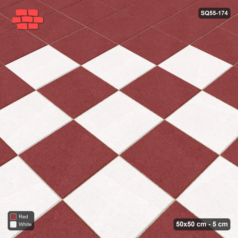 Interlock (Pasco) 50x50 cm · SQ55-174 · Stack Bond - Centre Medallion - Kerb Frame · Side view Interlock (Pasco) 50x50 cm · SQ55-174 · Stack Bond - Centre Medallion - Kerb Frame · Side view