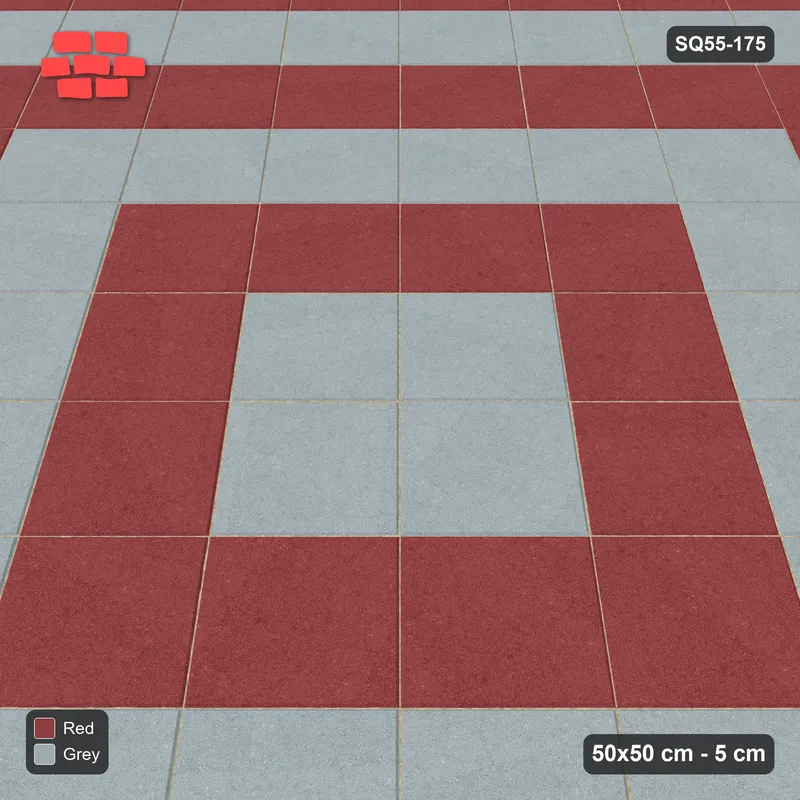 Interlock (Pasco) 50x50 cm · SQ55-175 · 45 Degree Stack - Concentric Squares · Side view Interlock (Pasco) 50x50 cm · SQ55-175 · 45 Degree Stack - Concentric Squares · Side view