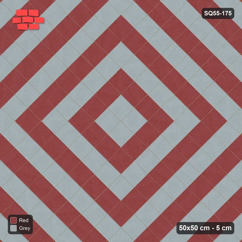 Interlock (Pasco) 50x50 cm · SQ55-175 · 45 Degree Stack - Concentric Squares · Top view Interlock (Pasco) 50x50 cm · SQ55-175 · 45 Degree Stack - Concentric Squares · Top view