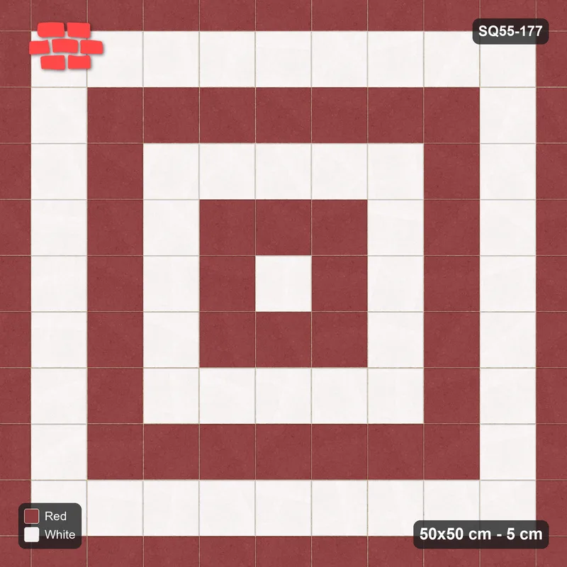 Interlock (Pasco) 50x50 cm · SQ55-177 · Stack Bond - Concentric Squares - Kerb Frame · Top view Interlock (Pasco) 50x50 cm · SQ55-177 · Stack Bond - Concentric Squares - Kerb Frame · Top view
