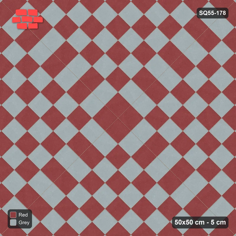 Interlock (Pasco) 50x50 cm · SQ55-178 · 45 Degree Stack - Concentric Squares · Top view Interlock (Pasco) 50x50 cm · SQ55-178 · 45 Degree Stack - Concentric Squares · Top view