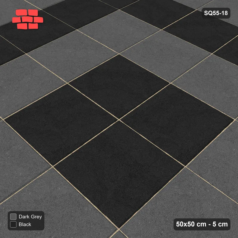 Interlock (Pasco) 50x50 cm · SQ55-18 · Stack Bond - Concentric rings · Side view Interlock (Pasco) 50x50 cm · SQ55-18 · Stack Bond - Concentric rings · Side view