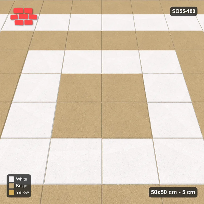 Interlock (Pasco) 50x50 cm · SQ55-180 · 45 Degree Stack - Concentric Squares - Kerb Frame · Side view Interlock (Pasco) 50x50 cm · SQ55-180 · 45 Degree Stack - Concentric Squares - Kerb Frame · Side view